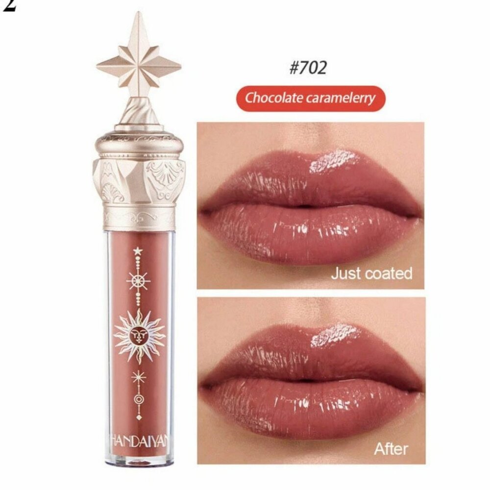 Handaiyan Mirror Water Lip Gloss Moisturizing Little Star Stick Lipstick 702